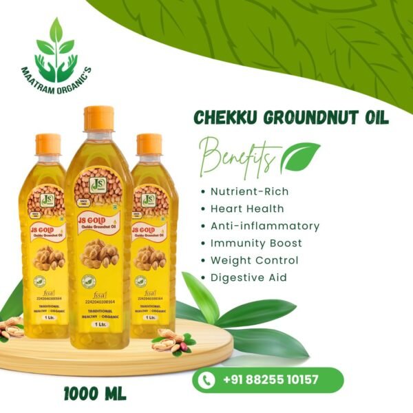 Chekku Groundnut Oil -1000 ML - Image 2