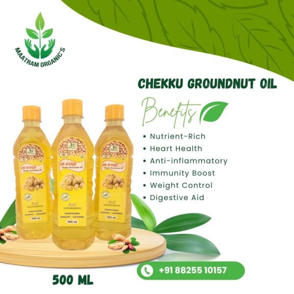 Chekku Groundnut Oil-500 ML - Image 2